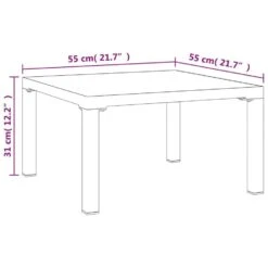 VidaXL - Tuintafel - Grijs - DPC En Staal - 55 X 55 X 31 Cm -Meubelpromotie c600f2ed09a043c2a23a23ddcb04a6a9