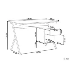 Beliani Bureau ASHLAND - Lichte Houtkleur Mdf -Meubelpromotie c60d7817607c41c4a7bc94119eaf4973