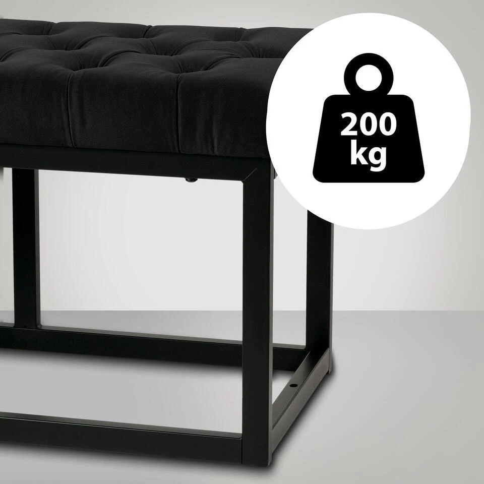 CLP 2-zits Bankje Polson 120 Cm - Zwart 5 CLP 2-zits Bankje Polson 120 Cm - Zwart - Afbeelding 3