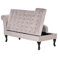 PESSAC - Chaise Longue - Beige - Linkerzijde - Fluweel -Meubelpromotie c75dedf82ba340a587a8d8ff72ae2ac7
