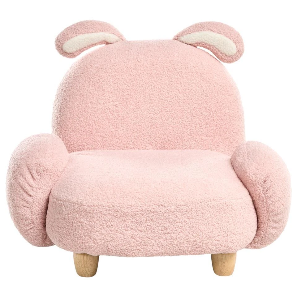 KANNA - Kinderfauteuil - Pastelroze - Bouclé 8 KANNA - Kinderfauteuil - Pastelroze - Bouclé - Afbeelding 6