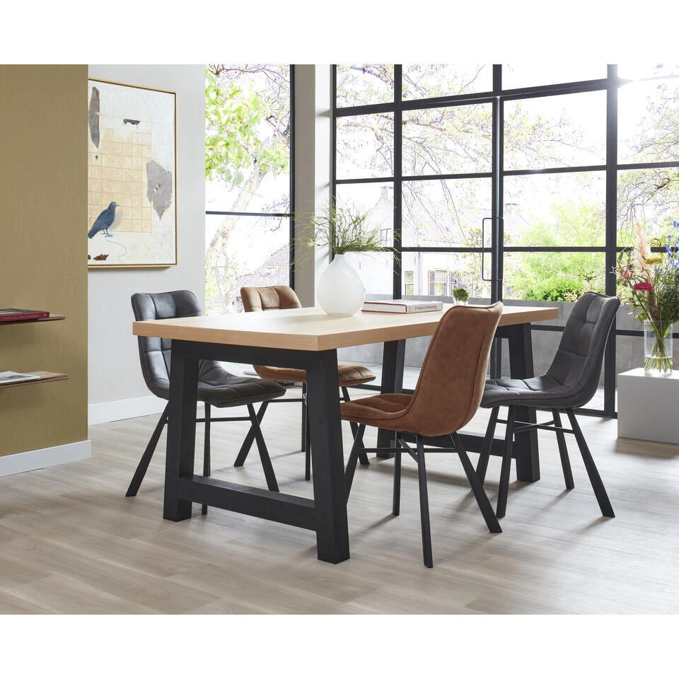 Furnihaus Eetkamerstoel Dexx - Antraciet - Set Van 2 4 Furnihaus Eetkamerstoel Dexx - Antraciet - Set Van 2 - Afbeelding 2