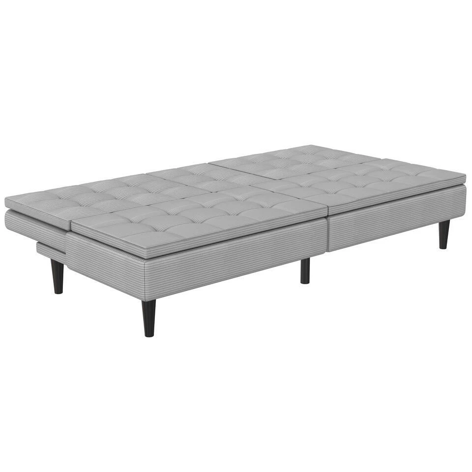 Maine - Slaapbank In Grijze Ribstof 6 Maine - Slaapbank In Grijze Ribstof - Afbeelding 4