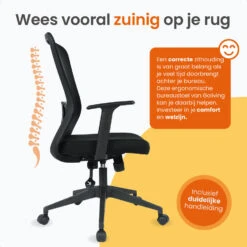 Goliving Ergonomisch Bureaustoel - Verstelbaar - Op Wieltjes - Zwart -Meubelpromotie ca8b39b24d9d4945babf640d48ef70d8