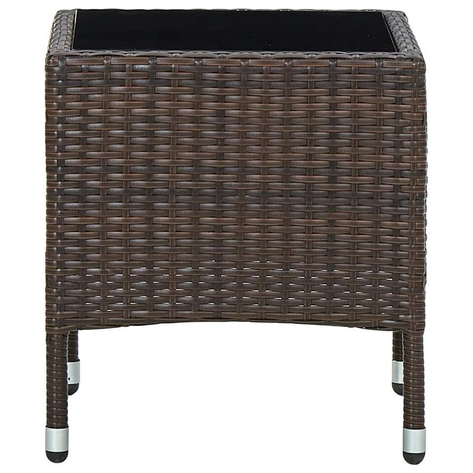 VidaXL - Loungetafel - Bruin - Poly Rattan - 40x40x45 Cm 4 VidaXL - Loungetafel - Bruin - Poly Rattan - 40x40x45 Cm - Afbeelding 2