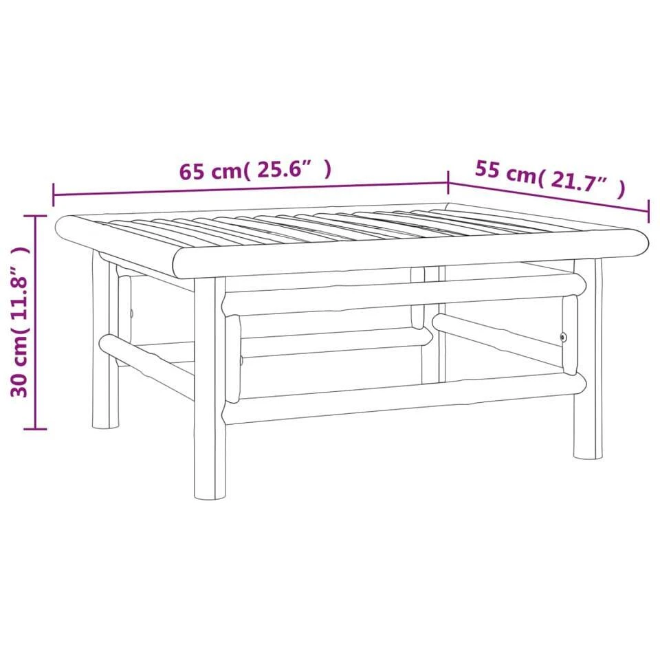 VidaXL - Tuintafel - Bruin - Bamboe - 65x55x30 Cm 9 VidaXL - Tuintafel - Bruin - Bamboe - 65x55x30 Cm - Afbeelding 7