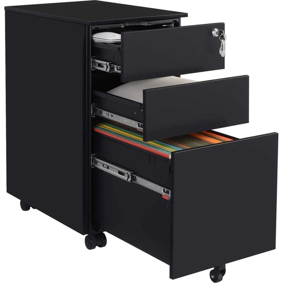 Parya Home Ladeblok Bureau Op Wieltjes 3 Lades 8 Parya Home Ladeblok Bureau Op Wieltjes 3 Lades - Afbeelding 6