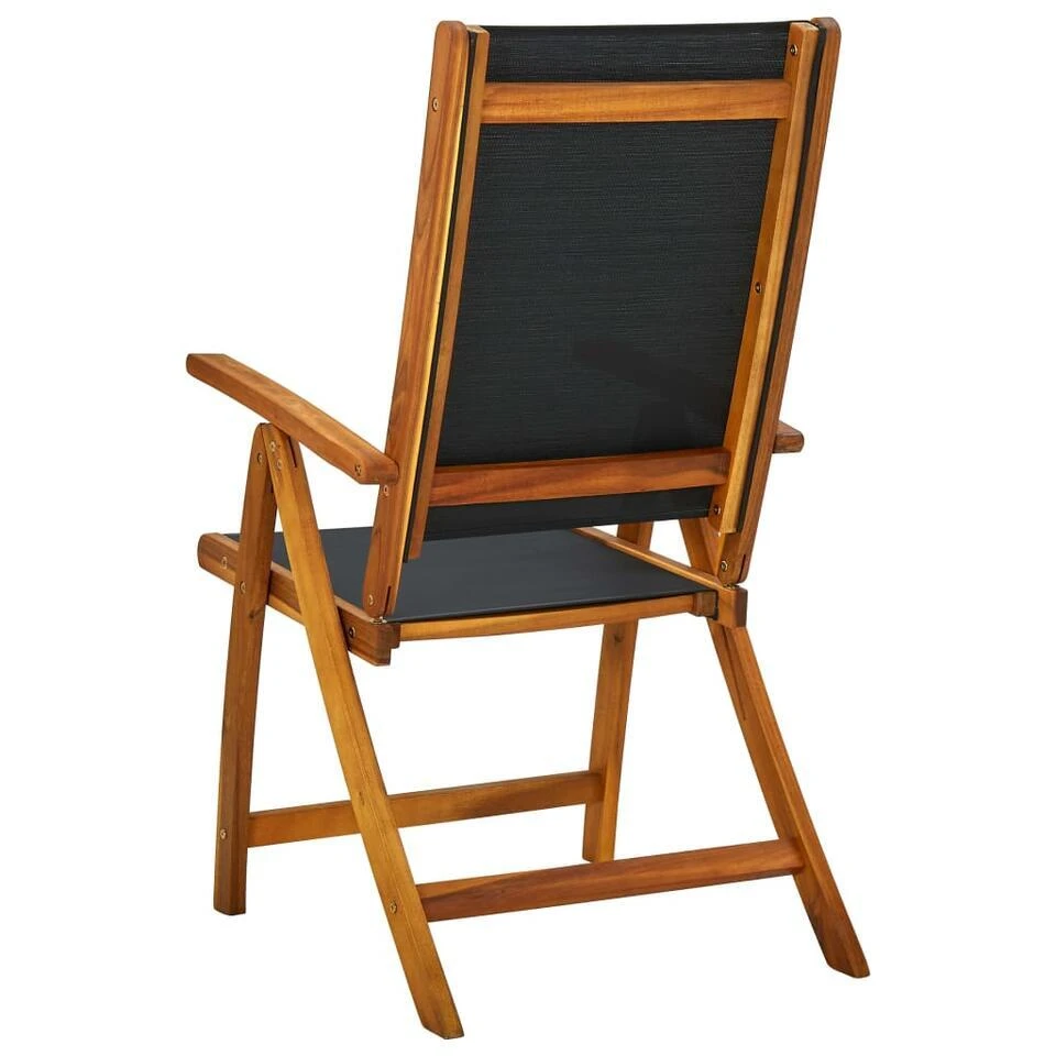 VidaXL - Tuinstoelen Inklapbaar - Bruin - Acacia En Textileen - 6 Stuks 6 VidaXL - Tuinstoelen Inklapbaar - Bruin - Acacia En Textileen - 6 Stuks - Afbeelding 4