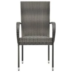 VidaXL Tuinstoelen Stapelbaar 2 St Poly Rattan Grijs 8 VidaXL Tuinstoelen Stapelbaar 2 St Poly Rattan Grijs -Meubelpromotie cc3b80c68cf44e8595d2e350da879f96