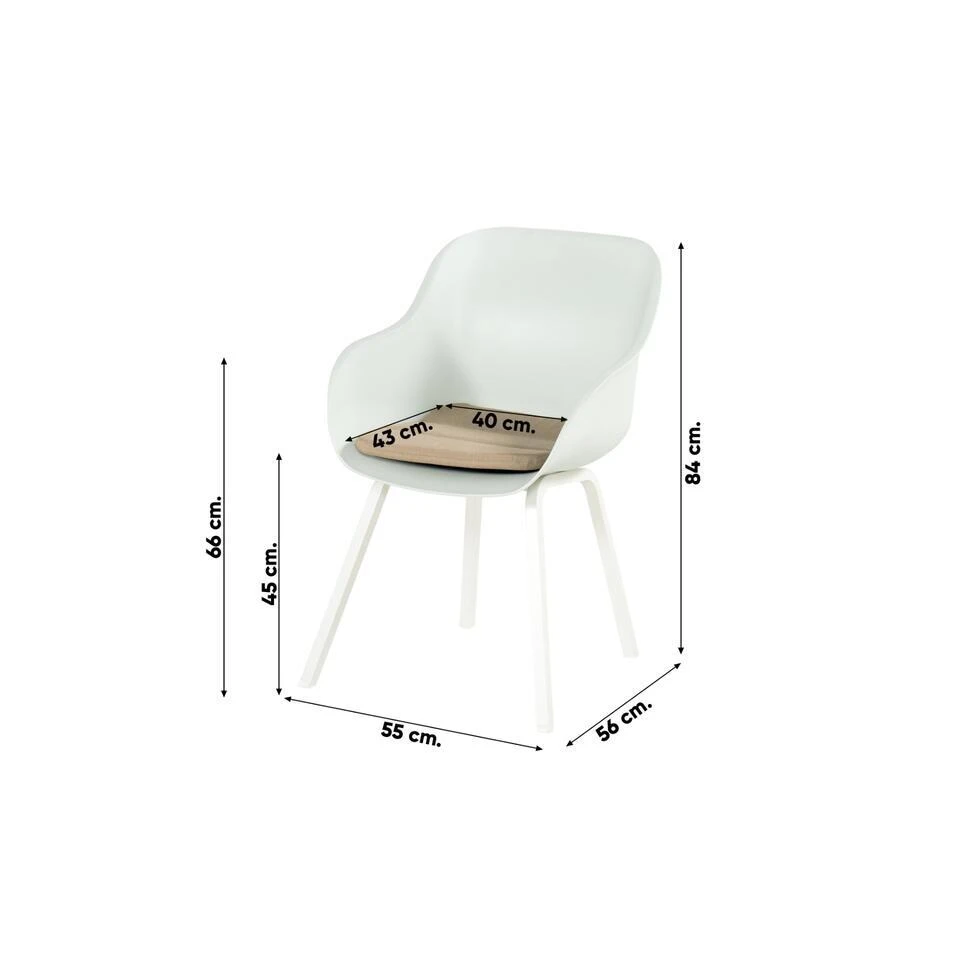 Hartman Le Soleil Element Dining Armstoel - Cotton White - 4 St. 5 Hartman Le Soleil Element Dining Armstoel - Cotton White - 4 St. - Afbeelding 3