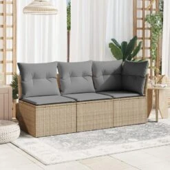 VidaXL - Tuinbank Zonder Armleuning - Beige - Poly Rattan - Met Kussens 15 VidaXL - Tuinbank Zonder Armleuning - Beige - Poly Rattan - Met Kussens -Meubelpromotie ce0e9df7fc664b86addc301b321b0586