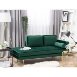 MIRAMAS - Chaise Longue - Smaragdgroen - Rechterzijde - Fluweel -Meubelpromotie cec4736a01d04182bee82f828be260d3