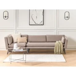 LORETELLO - Loungebank 3-zits - Beige - Links - Polyester -Meubelpromotie cecf88f773a94a5cab48b21706daa60c
