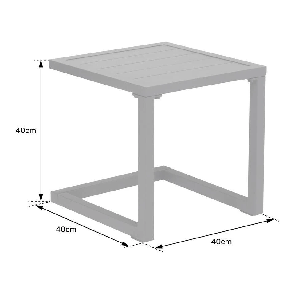 Happy Garden Bijzettafel BARBADOS - Wit - Aluminium 5 Happy Garden Bijzettafel BARBADOS - Wit - Aluminium - Afbeelding 3