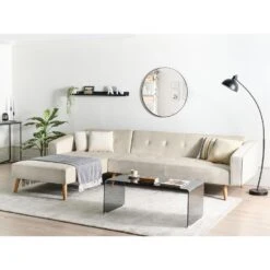 VADSO - Hoekslaapbank - Lichtbeige - Rechterzijde - Fluweel -Meubelpromotie d02eaf3a4fe0458b95ed25ce029ba019