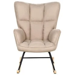 OULU - Schommelstoel - Beige - Polyester 14 OULU - Schommelstoel - Beige - Polyester -Meubelpromotie d09b2b440f034cd98b060a14b88c2228