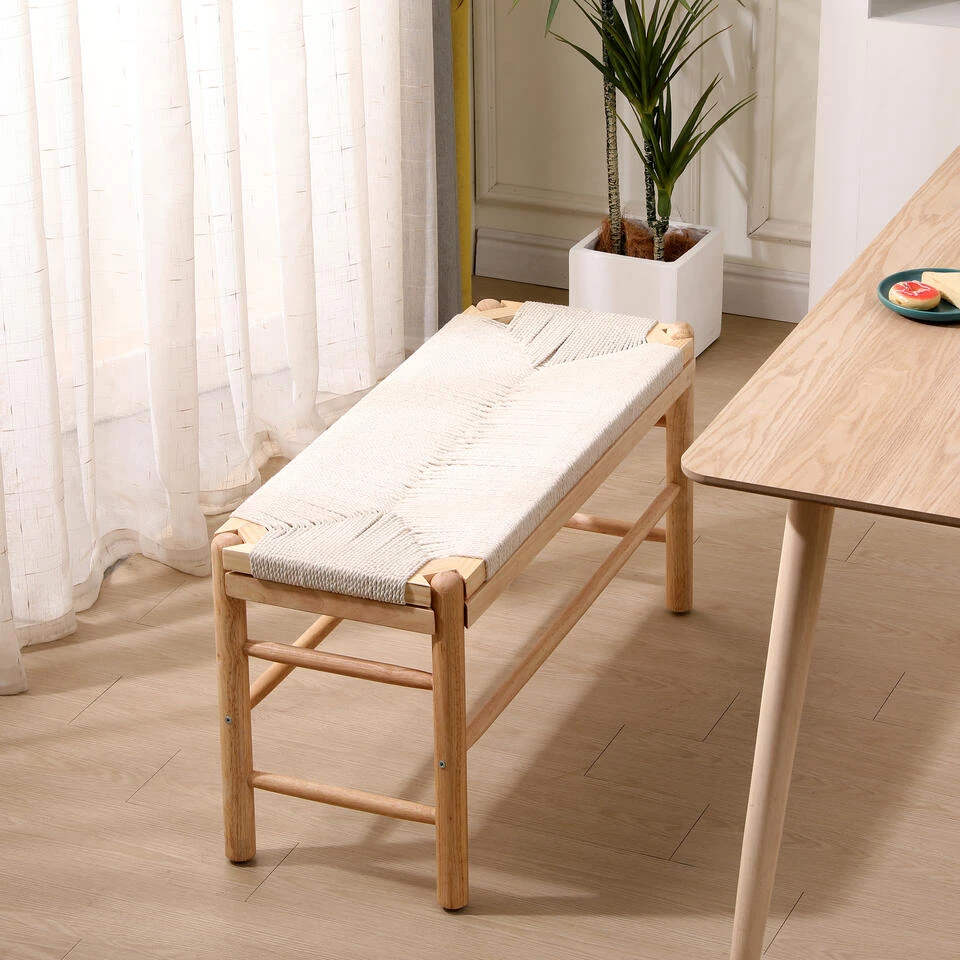 Bank Met Opbergruimte Van Massief Grenen En Touw 5 Bank Met Opbergruimte Van Massief Grenen En Touw - Afbeelding 3