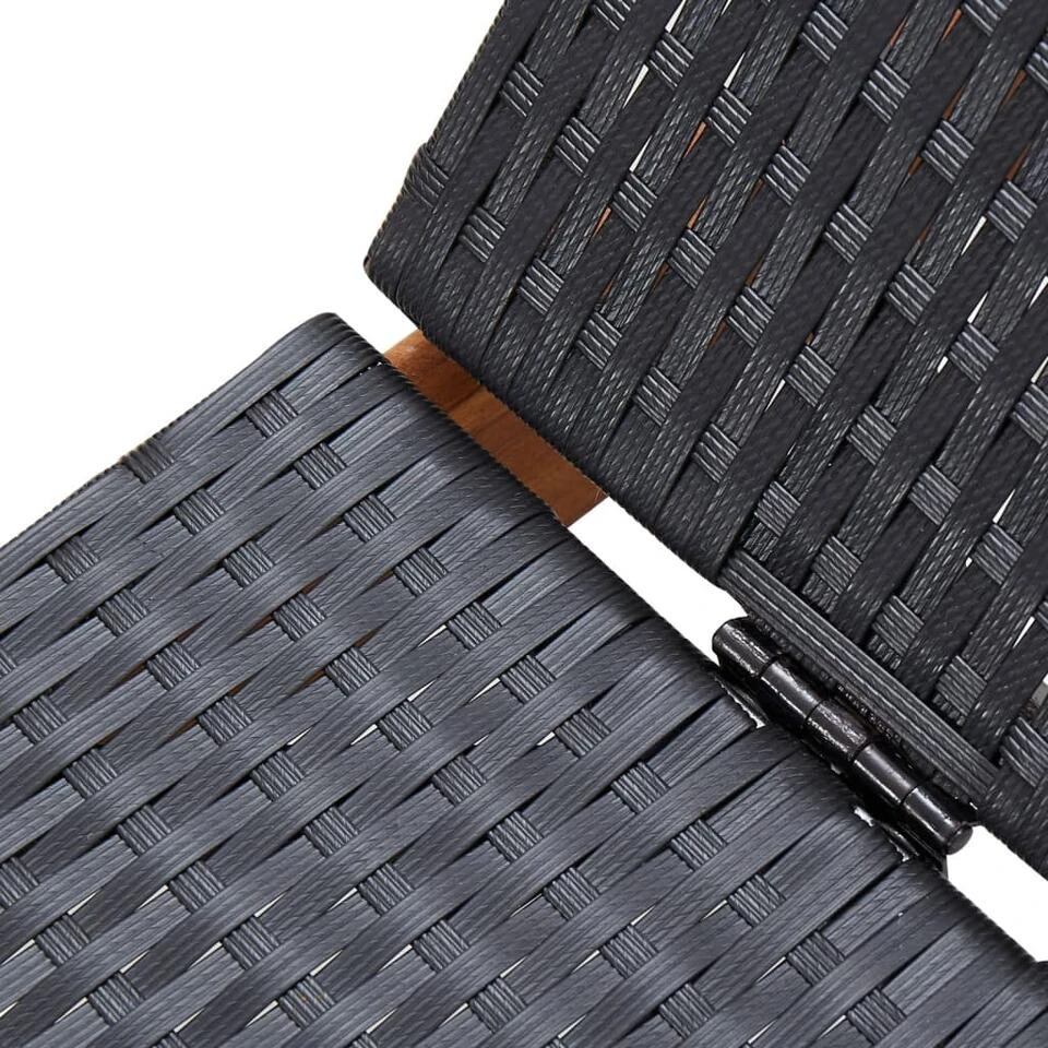 VidaXL Ligbed Poly Rattan En Massief Acaciahout 6 VidaXL Ligbed Poly Rattan En Massief Acaciahout - Afbeelding 4