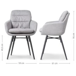 Nolon Nena-Mia Eetkamerstoel Grijs - Armleuning - Zwarte Houten Poten 15 Nolon Nena-Mia Eetkamerstoel Grijs - Armleuning - Zwarte Houten Poten -Meubelpromotie d1e39f1584eb49ae96a50591db72766c