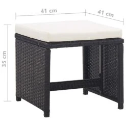 VidaXL Tuinkrukken 2 St Met Kussens Poly Rattan Zwart -Meubelpromotie d3590c4a122a439e89829392a7746408