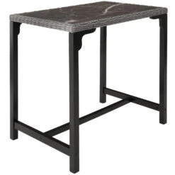 Tectake Wicker Bartafel Kutina 96x65x100cm, Grijs -Meubelpromotie d4d00d4266af4c809807a79d58658287
