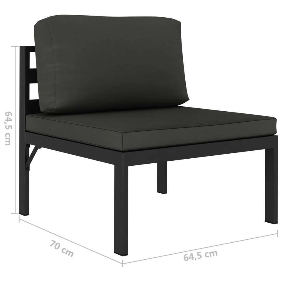 VidaXL - Loungeset Voor 5 Met Kussens Antraciet Aluminium 6 Stuks 11 VidaXL - Loungeset Voor 5 Met Kussens Antraciet Aluminium 6 Stuks - Afbeelding 9