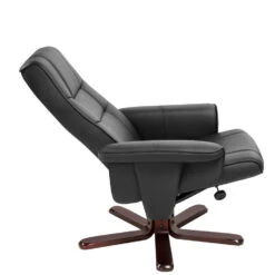 Tectake TV-fauteuil Met Krukje Model I, Zwart/bruin -Meubelpromotie d5ed5f8918654509b985e3d587ed16af