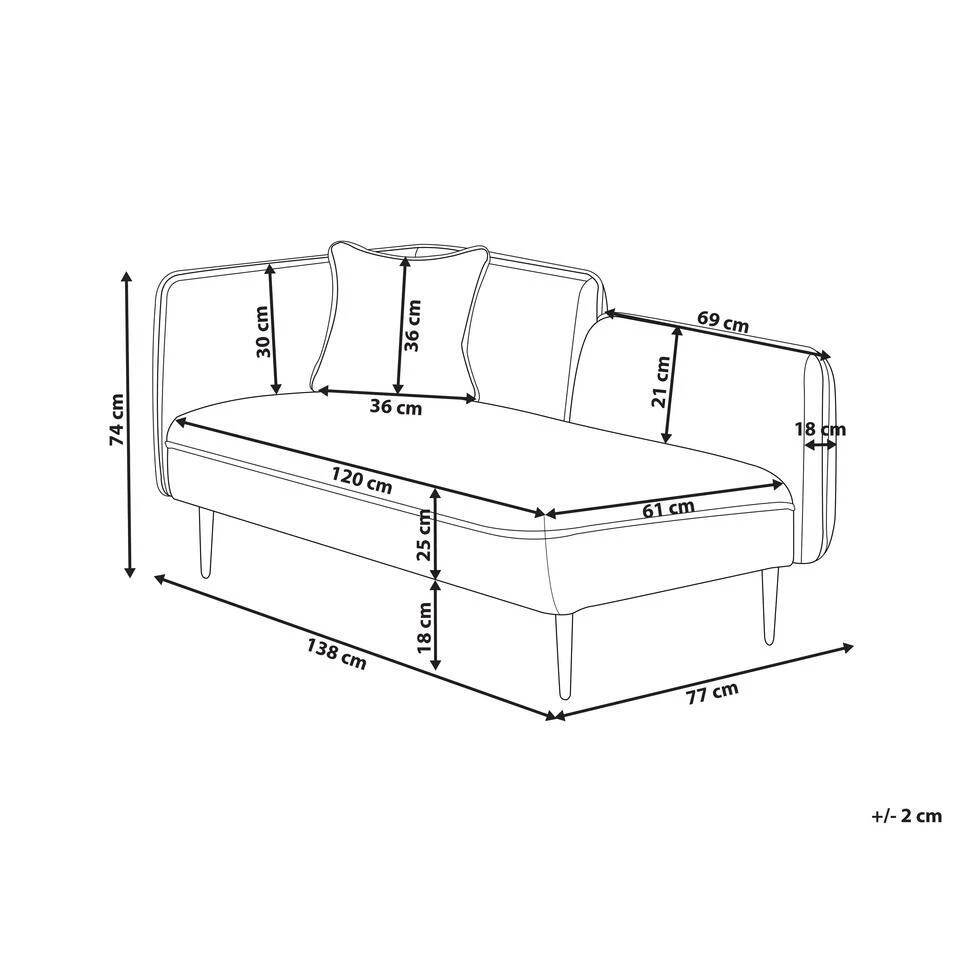 CHEVANNES - Chaise Longue - Roze - Linkszijdig - Polyester 5 CHEVANNES - Chaise Longue - Roze - Linkszijdig - Polyester - Afbeelding 3