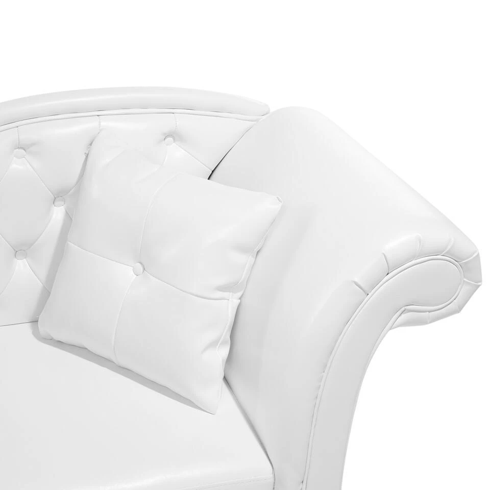 LATTES - Chaise Longue - Wit - Rechterzijde - Kunstleer 13 LATTES - Chaise Longue - Wit - Rechterzijde - Kunstleer - Afbeelding 11