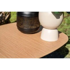 Leon Bijzettafel - Aluminium - Carbon Black -light Teak Look-50x50 Cm -Meubelpromotie d721added62b41d9a34e05128348c2d9