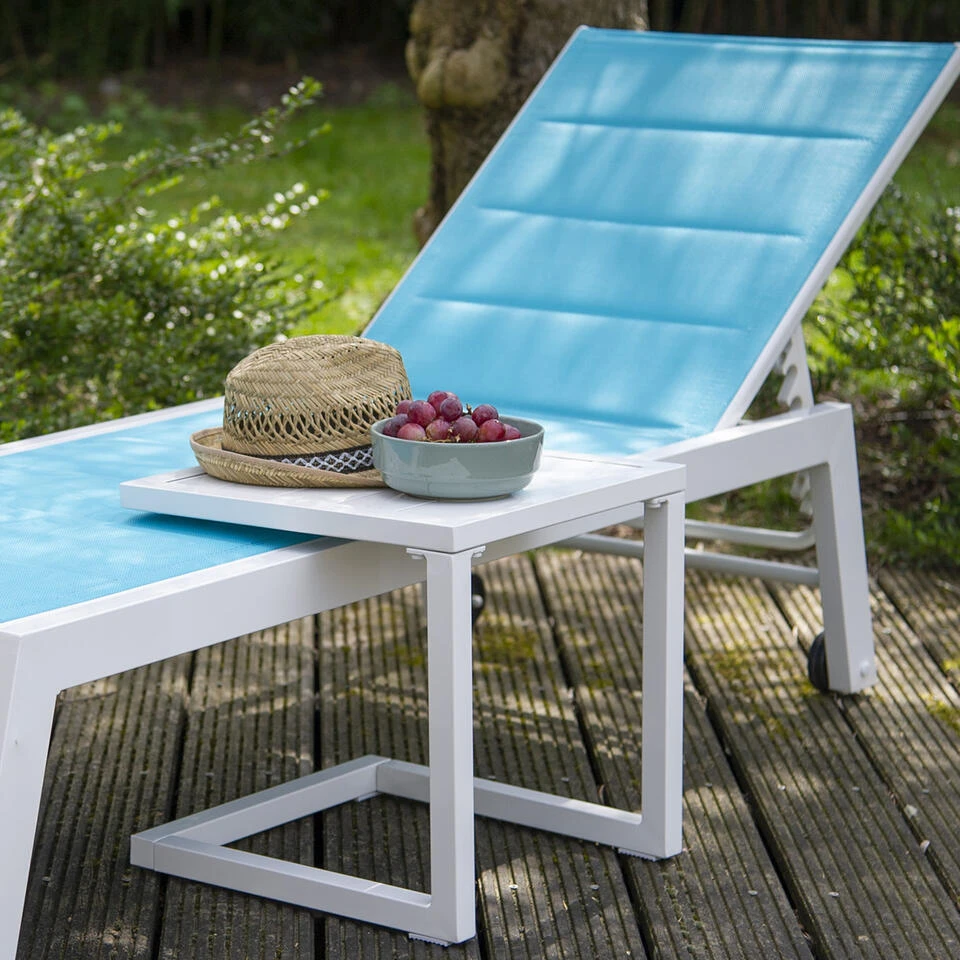 Happy Garden Bijzettafel BARBADOS - Wit - Aluminium 4 Happy Garden Bijzettafel BARBADOS - Wit - Aluminium - Afbeelding 2