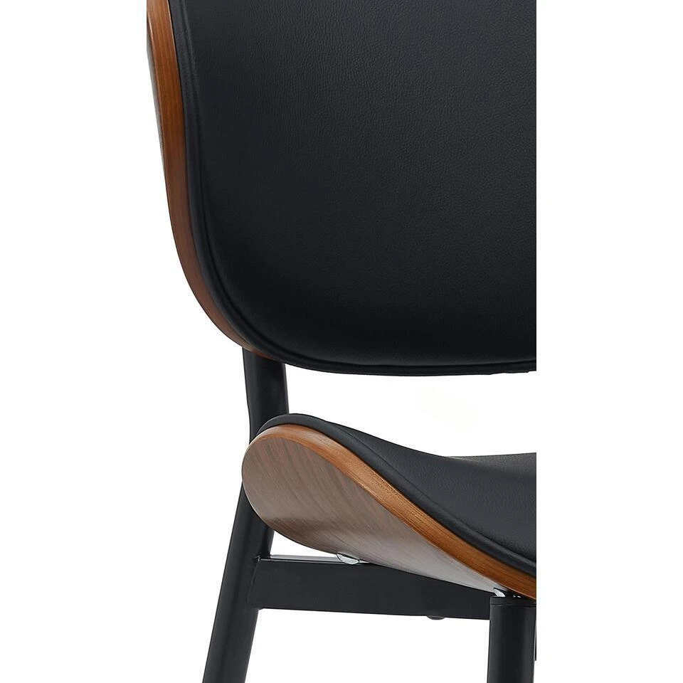 CLP Eetkamerstoel Enid Kunstleer - Walnoot/zwart 7 CLP Eetkamerstoel Enid Kunstleer - Walnoot/zwart - Afbeelding 5