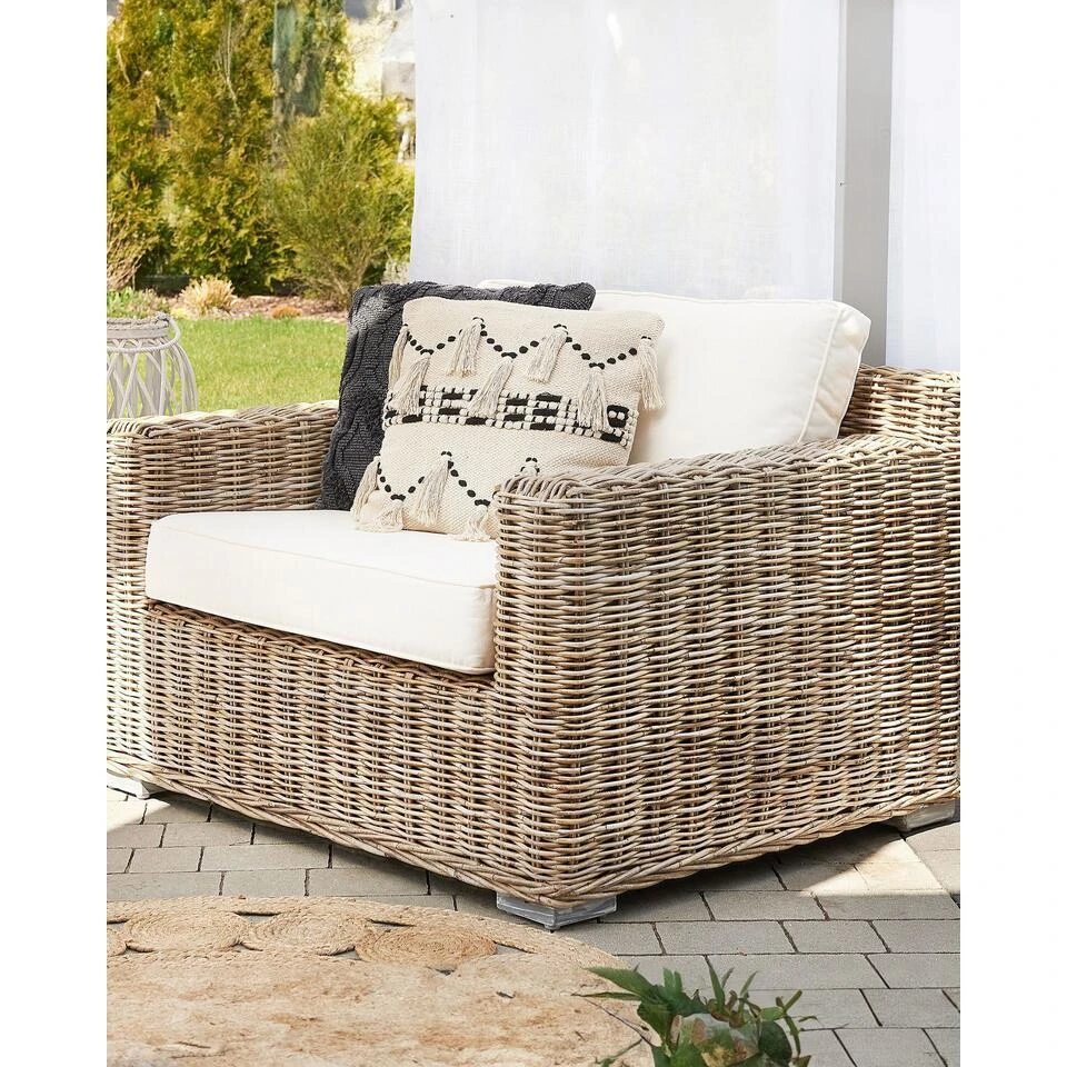 ARDEA - Tuinstoel Set Van 2 - Natuurlijk - Rotan 4 ARDEA - Tuinstoel Set Van 2 - Natuurlijk - Rotan - Afbeelding 2