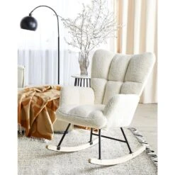 OULU - Schommelstoel - Wit - Bouclé 13 OULU - Schommelstoel - Wit - Bouclé -Meubelpromotie dc5eeceddff54cd59d4ff684cba887e4