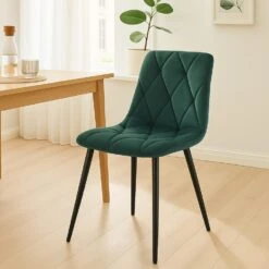 CLP Set Van 2 Eetkamerstoel Clairton Zwart Frame - Fluweel - Groen 11 CLP Set Van 2 Eetkamerstoel Clairton Zwart Frame - Fluweel - Groen -Meubelpromotie dd490016bd0348f4803c3260e1336df0