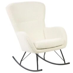 ANASET - Schommelstoel - Wit/Zwart - Bouclé 16 ANASET - Schommelstoel - Wit/Zwart - Bouclé -Meubelpromotie ddc0d300113a40ff97bb3ffb6159daf0