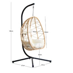 Hangstoel Van Bruin Rotan En Metaal -Meubelpromotie de76450f59b64f0597fed5f866bd490d