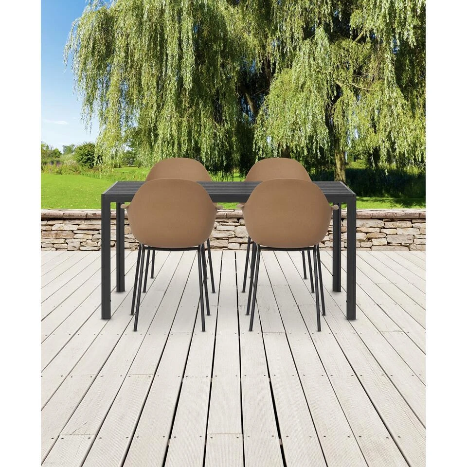 Lisomme Stan Tuintafel Zwart - 150 X 90 Cm 7 Lisomme Stan Tuintafel Zwart - 150 X 90 Cm - Afbeelding 5