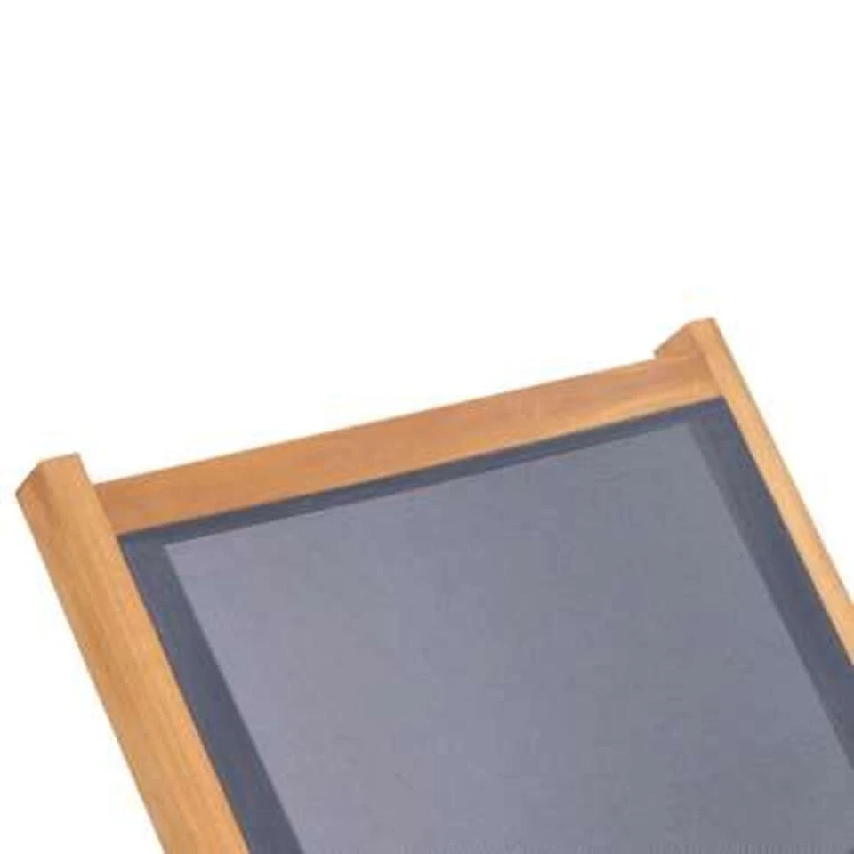 VidaXL Ligbed Inklapbaar Met Wielen Massief Teakhout En Textileen 6 VidaXL Ligbed Inklapbaar Met Wielen Massief Teakhout En Textileen - Afbeelding 4