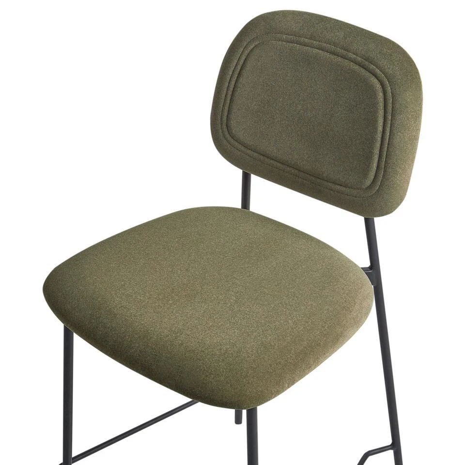 DUETTE - Barkruk Set Van 2 - Olijfgroen - Fluweel 10 DUETTE - Barkruk Set Van 2 - Olijfgroen - Fluweel - Afbeelding 8