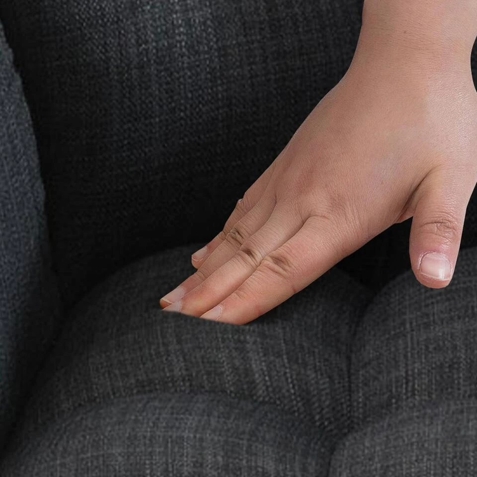 CLP Barkruk Damaso Zwart Frame - Stof - Donkergrijs 6 CLP Barkruk Damaso Zwart Frame - Stof - Donkergrijs - Afbeelding 4