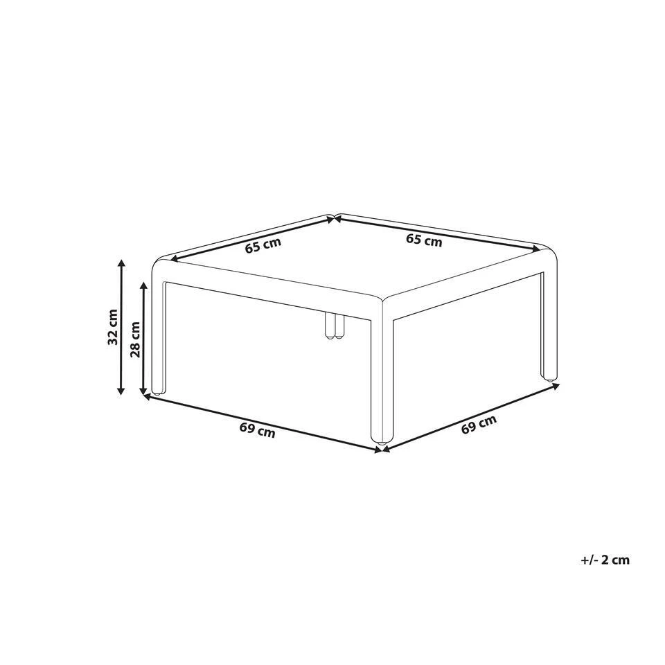 FERRETTI - Salontafel - Lichtbeige - 69 X 69 Cm - Synthetisch 5 FERRETTI - Salontafel - Lichtbeige - 69 X 69 Cm - Synthetisch - Afbeelding 3