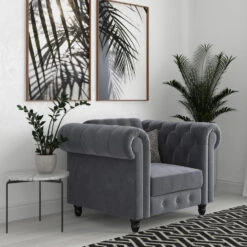 Felix - Fauteuil Chesterfield In Antraciet Fluweel 15 Felix - Fauteuil Chesterfield In Antraciet Fluweel -Meubelpromotie e3dd63a8ad6d4cf38d55d64542049b41