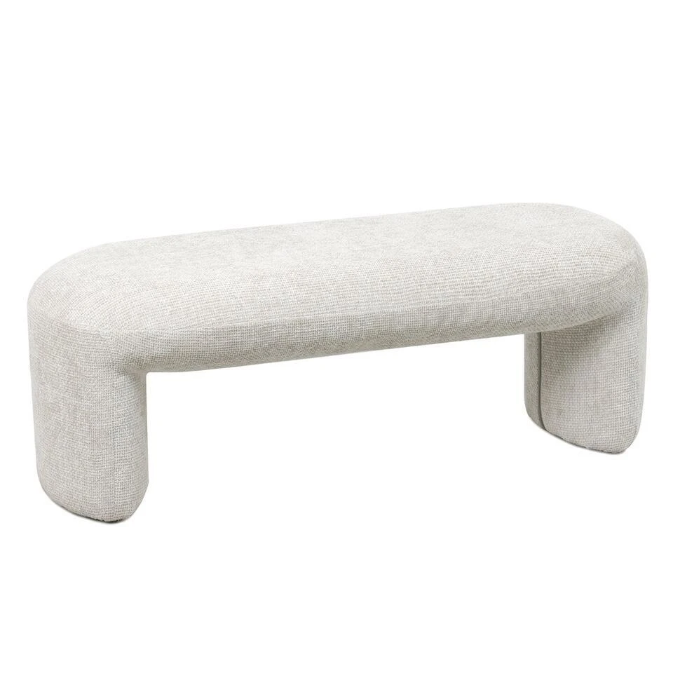 Halbankje Stof Beige - 110x45x40cm - Raven 6 Halbankje Stof Beige - 110x45x40cm - Raven - Afbeelding 4