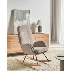 KVELIA - Schommelstoel - Taupe - Polyester 13 KVELIA - Schommelstoel - Taupe - Polyester -Meubelpromotie e4de241b9675431693aa4e8fec6c0b05