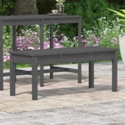 VidaXL - Tuinbank - Grijs - Massief Grenenhout - 109x44x45 Cm -Meubelpromotie e4fe0212623649a4973e2478d8d7953b