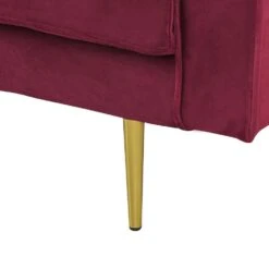 MIRAMAS - Chaise Longue - Rood - Rechterzijde - Fluweel -Meubelpromotie e578ed5b83d544bf8b0daa5f3a2514bf