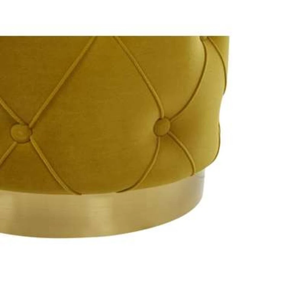 PUEBLO - Poef - Geel - 40/33 Cm - Fluweel 8 PUEBLO - Poef - Geel - 40/33 Cm - Fluweel - Afbeelding 6