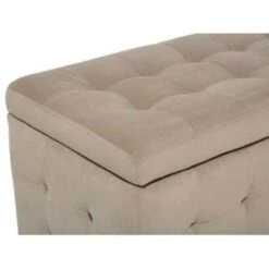 MICHIGAN - Ottomaan - Bruin - Fluweel -Meubelpromotie e72ee68846ce4d67b03150211ebc7c37