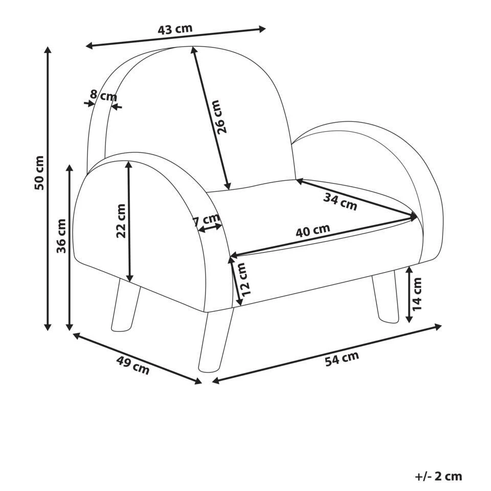 OMBO - Kinderfauteuil - Lichtblauw - Bouclé 6 OMBO - Kinderfauteuil - Lichtblauw - Bouclé - Afbeelding 4
